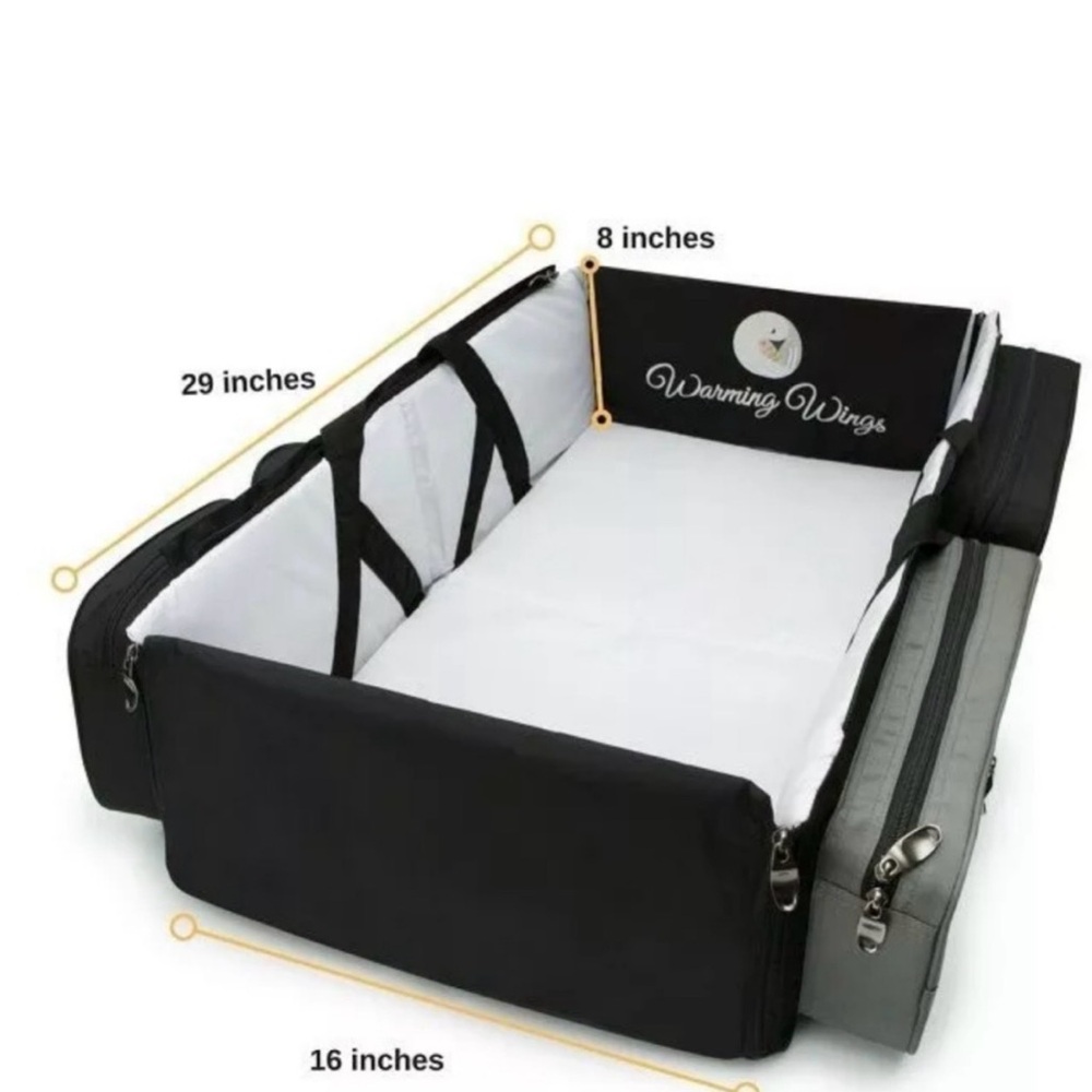 Used infant diaper bag, changing pad, bassinet